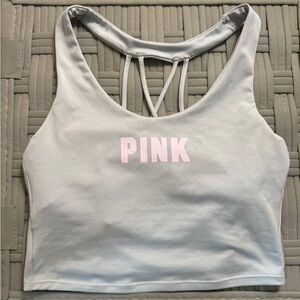 PINK Victoria's Secret Mint Green Strappy Back Cropped Bralette with Pink Logo